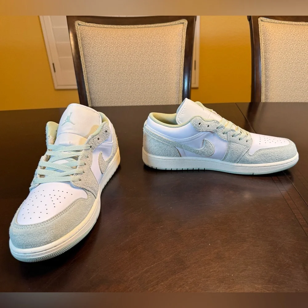 New Nike Air Jordan 1 Low Seafoam White Sneaker Shoes Size US 12 - Picture 7 of 13